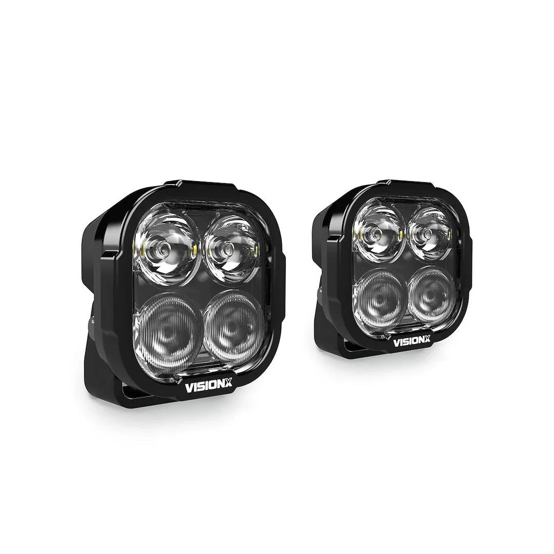 DURA2-DL4CBKIT – VISION X Driving/ Fog Light, LED Dual-Color DRL 4 CREE XPL HI LED 8 Watt Bulb Square 32 Watt At 5.4 ...